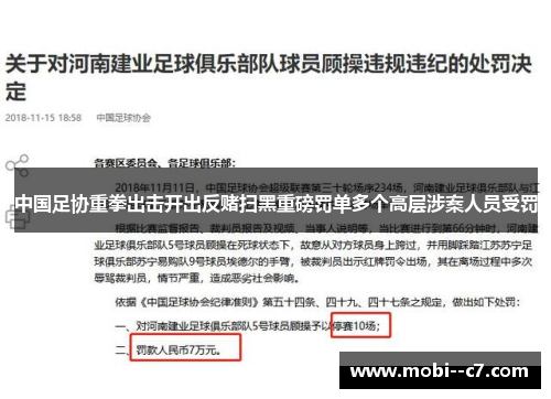 中国足协重拳出击开出反赌扫黑重磅罚单多个高层涉案人员受罚 中国足协重拳出击开出反赌扫黑重磅罚单多个高层涉案人员受罚
